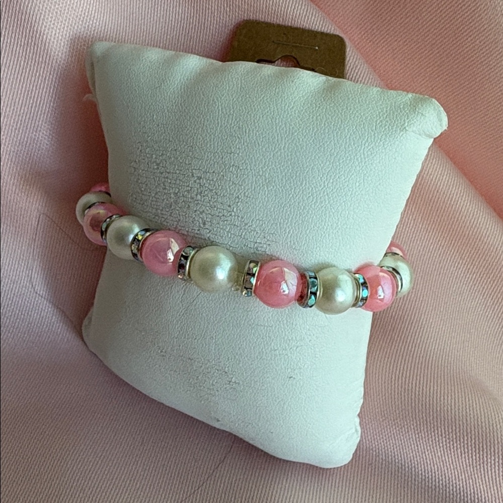🟢 Aurora Pink Crystal Quality Gloss ABS Imitation Pearl Beads White Pearl Beads